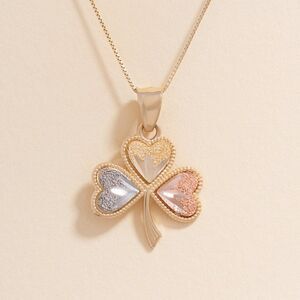 Clover charm | 14k solid gold pendant | perfect gift | Birthday Gift |